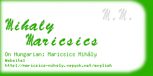 mihaly maricsics business card